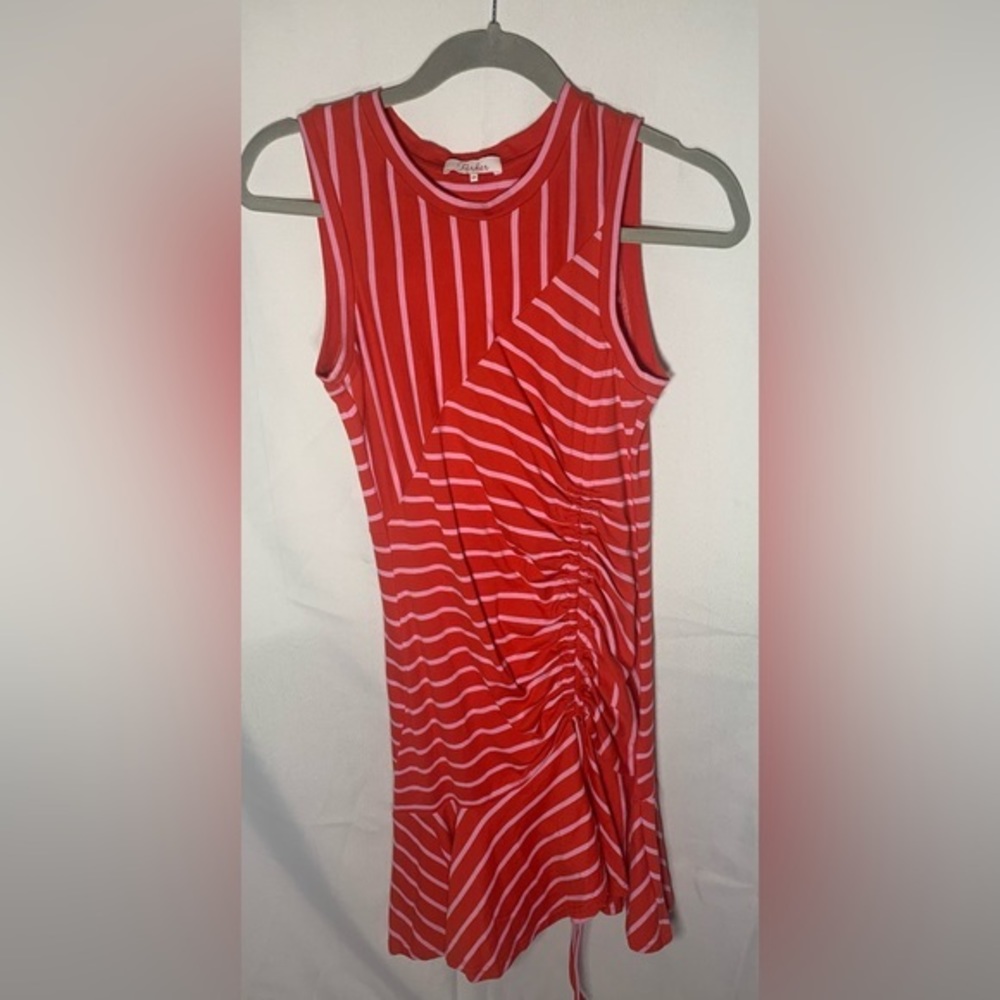 Parker Lucia Striped Ruched Mini Dress XS